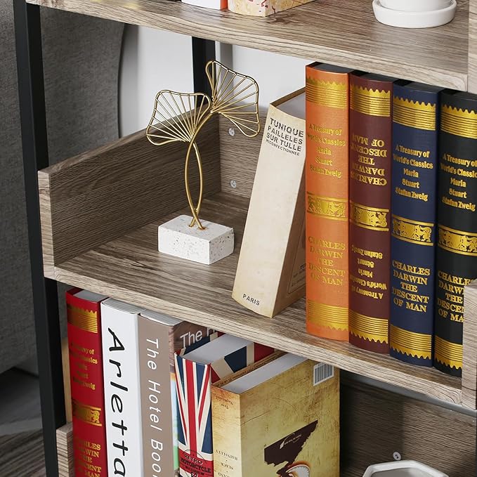 VECELO Bookshelf,Small Bookcase,3-Tier Storage Organizer,Industrial Shelving Unit for Home Office,Living Room,Dormitory,30" H,Brown