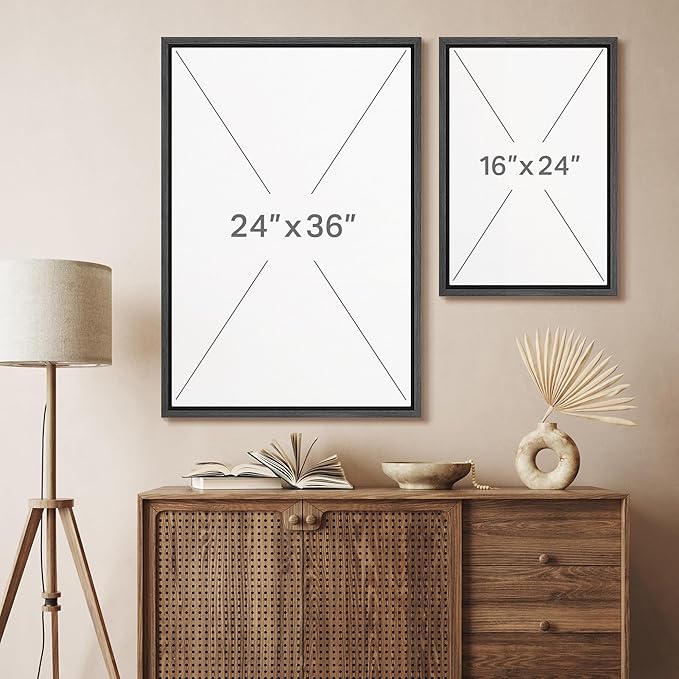 SIGNFORD Framed Wall Art Print Set Southwest Desert Landscape Canyon and Mesa Digital Art Modern Art Contemporary for Living Room, Bedroom, Office - 16"x24"x3 Black