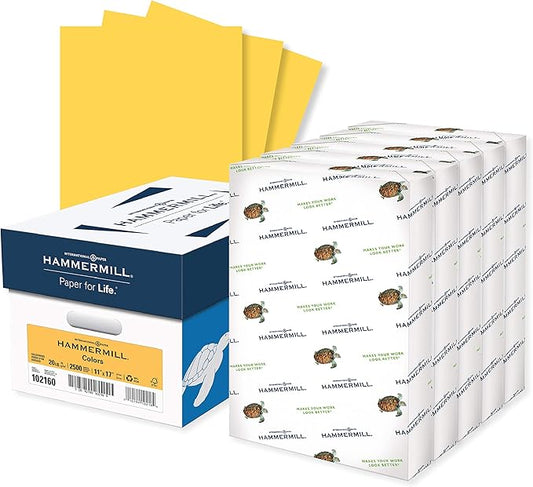 Hammermill Colored Paper, 20 lb Tan Printer Paper, 8.5 x 11-10 Ream (5,000 Sheets) - Made in the USA, Pastel Paper, 102863C