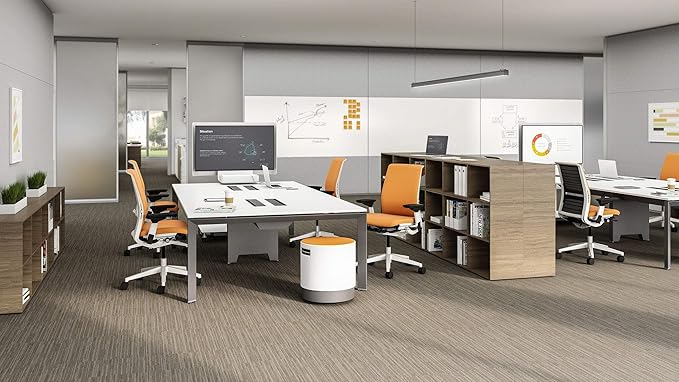 Steelcase Turnstone Buoy, Tangerine Fabric, Grey