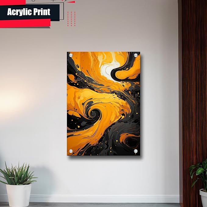 Abstract Wall Art Poster: Modern Painting Textured Picture Artwork Print for Office Bedroom Living Room Wall Decor, Office Décor