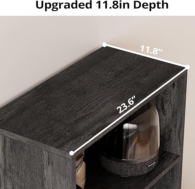 IRONCK Industrial Bookshelves and Bookcases with Doors 11.8 in Depth Floor Standing 5 Shelf Display Storage Shelves Tall Bookcase for Home, Office, Living Room