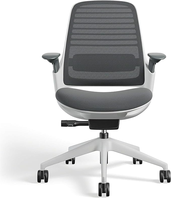 Steelcase Series 1 Office Chair - Ergonomic Work Chair with Wheels for Hard Flooring - Helps Support Productivity - Weight-Activated Controls, Back Supports & Arm Support - Easy Assembly - Graphite