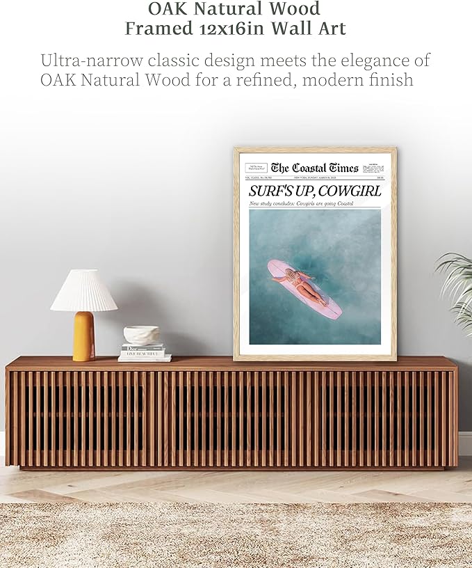 iHery Unframed Coastal Trendy Cowgirl Wall Art Decor, 12x16in Canvas Newspaper Retro Print,Surfer New York News,Coastal Prints Western Vintage Bar Cart For Home Living Room1Pack