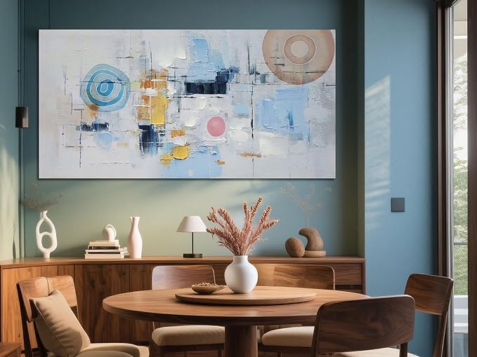 Arjun Abstract Wall Art Canvas for Living Room, Abstract Art Wall Decor Modern Large Framed, Wall Art for Mens Room Textured Painting, Bedroom Picture Dining Room Artwork Office Home 48"x24"