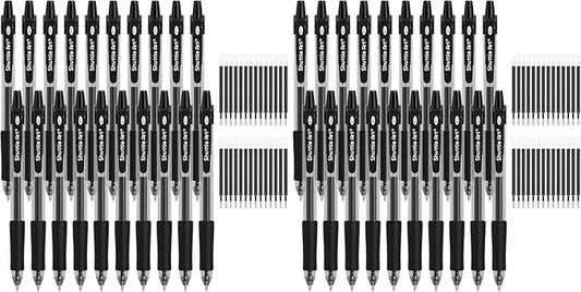 Shuttle Art Black Gel Pens, 96 Pack(20 Pens with 28 Refills) Retractable Medium Point Rollerball Gel Ink Pens Smooth Writing with Comfortable Grip for Office School Home Work