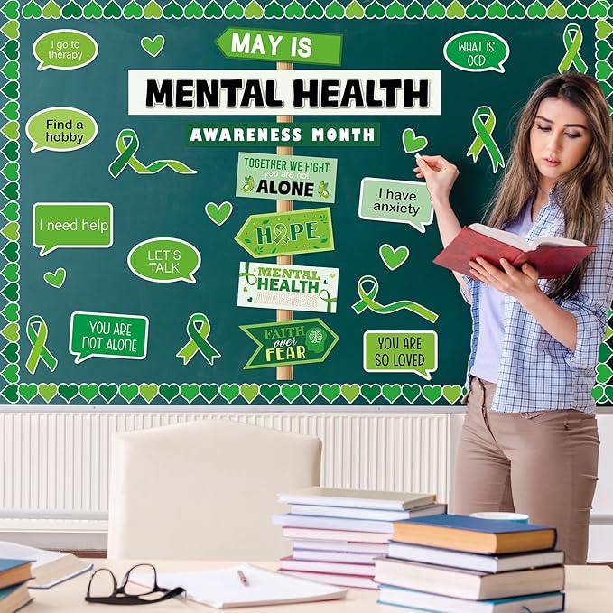 gisgfim Mental Health Awareness Bulletin Board Classroom Therapy Offices Decor Positive Affirmations Cutouts Motivational Inspirational Bulletin Board for Students Doctor Hospital Nurse Wall Supplies