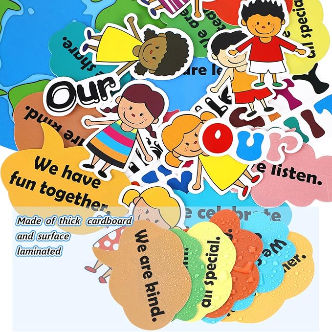 31 Pcs Bulletin Board Decoration Set Classroom Decorations Diverse Children Borders Cutouts for Party School Student Teacher (Our Strength is Our Diversity)