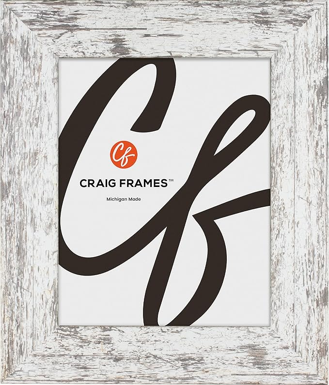 Craig Frames American Barn, 19x30 Picture Frame, Faux Barnwood, White