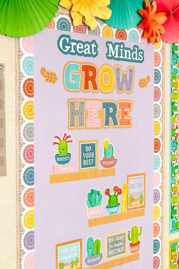 Teacher Created Resources Happy Cactus Crew Great Minds Grow Here Mini Bulletin Board (TCR6959)