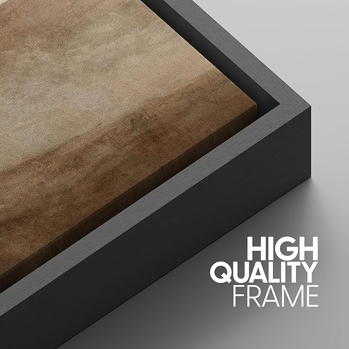 SIGNWIN Framed Canvas Print Wall Art Set Minimal Mountain Landscape Neutral Illustrations Modern Art Decorative Boho Relax/Zen Nordic for Living Room, Bedroom, Office - 24"x36"x3 Black