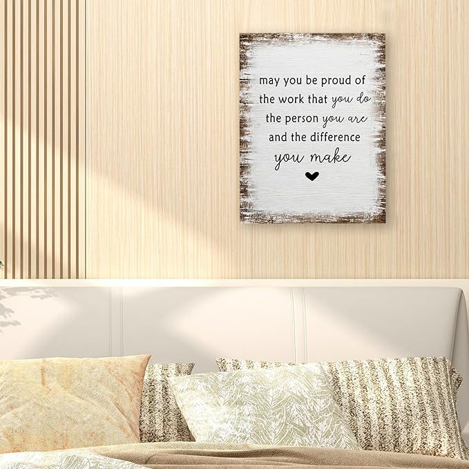 WODMIS Inspirational Painting, Wrapped Canvas Wall Art for Office Decor, Employee Appreciation Gift, 11x14 inches