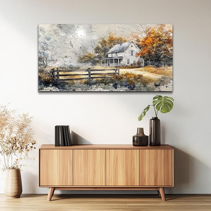 KELIYUAN Canvas Wall Art For Living Room Bedroom Wall Decor Home Office Dining Room Abstract Ink Landscape Painting Painting Room Hallway Prints Retro style Artwork Picture Wall Decoration 20x40 In