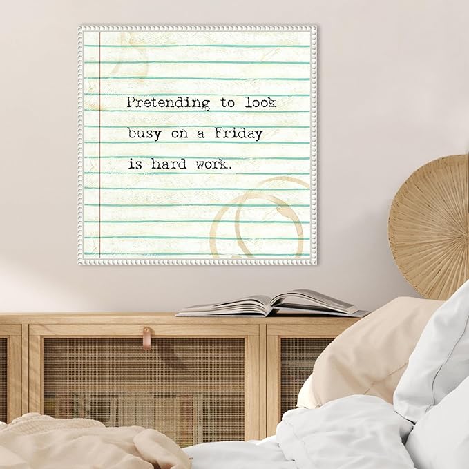Amanti Art Framed Canvas Wall Art 22x22 Office Snark IV by Studio W, Framed Wall Art Canvas, Typography Artwork, Traditional Decor, Medium Poster Painting for Living Room, Bedroom, Bathroom, Kitchen,