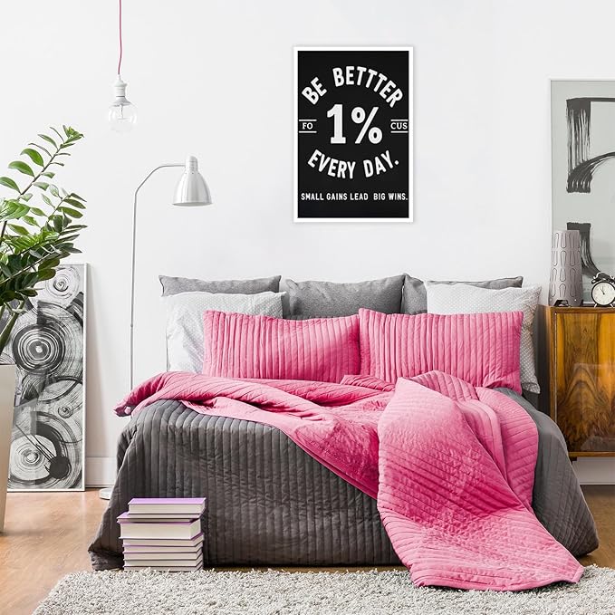 Inspirational Motivation 1% Better Every Day Canvas Poster Entrepreneur Success Life Saying Wall Art Hustle Inspiring Sign Prints Painting For Home Office Wall Decor 16x24in Unframed