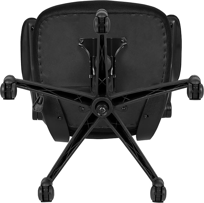 Flash Furniture Set of 4 Mid-Back Swivel Ergonomic Task Office Chairs with Flip-Up Arms, Black Mesh