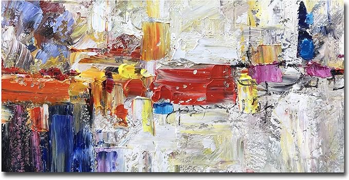 KSALPCH Wall Oil Painting Large Acrylic Art Canvas Wall Art Custom Art Canvas Art Blue Large Paintings For Living Room Contemporary Artist Artwork Painting