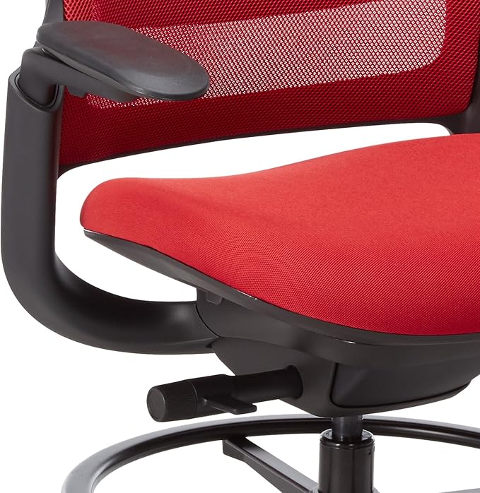 Steelcase Series 1 Stool Chair, Graphite Frame with 3D Microknit Fabric (Scarlet)