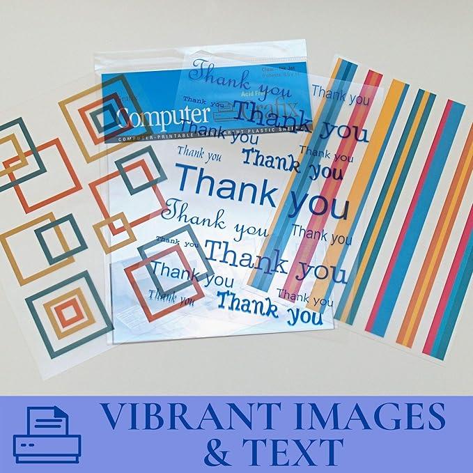 Computer Grafix Ink Jet Film - Printable Film for Creating Custom Overlays, Journals, Window Effects, Stickers, Photos, Jewelry and More, Ink Jet Printers Only (Clear, Pack of 6 (8.5"x11"))