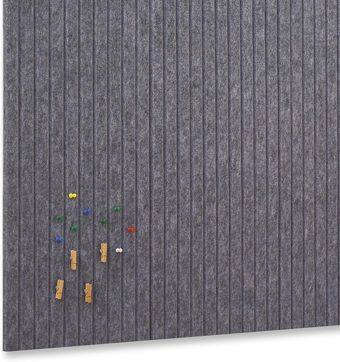 Large Cork Board Alternative-12 Pcs Self-Adhesive Felt Bulletin Board Tiles, Felt Pin Board Cork Board Tiles for Home Office Wall Decor, Tack Board 47"x35" (Dark Grey