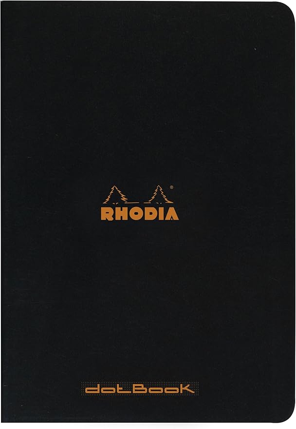 Rhodia Slim Staplebound Notebooks - Dots 48 sheets - 8 1/4 x 11 3/4 in. - Black cover