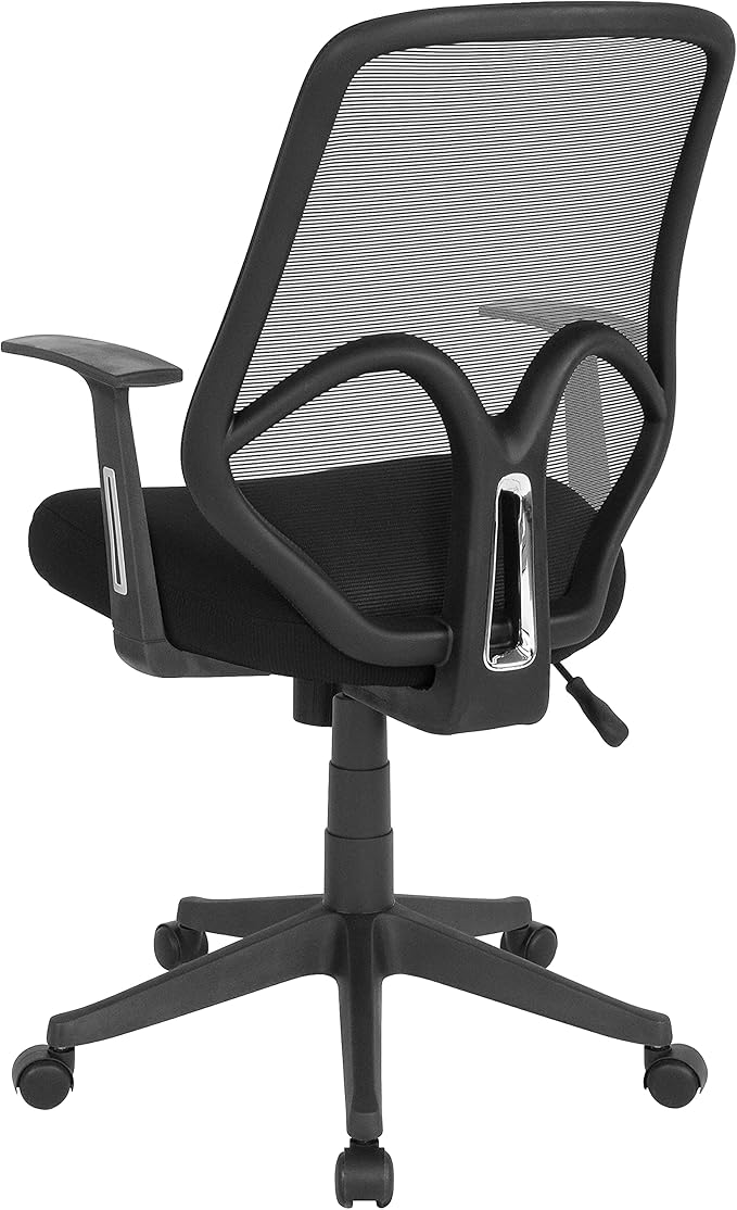 Flash Furniture Salerno Series High Back Black Mesh Office Chair with Arms