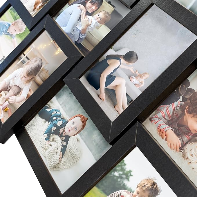 HELLO LAURA Collage Picture Frames for Wall 12 Openings - Black Photo Frames Display Multiple Photos for Wall Hanging Photo Frame Christmas Gifts for Family Friends Lover