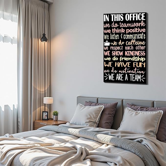 Motivational Inspirational Framed Canvas Wall Art Prints Positive Quotes Wall Decor for Office Home Bedroom Living Room Gym Dorm Made in USA