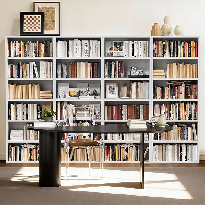 Furniwell 71" Tall Bookcase Bookshelves, 6 Tier Floor Standing Bookcases Open Frame, Modern Display Storage Organizer for Home Office, Living Room, Bedroom, Study Room (Pure White, 1 Pcs)