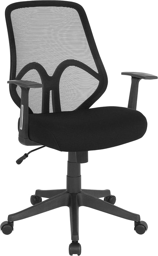 Flash Furniture Salerno Series High Back Black Mesh Office Chair with Arms