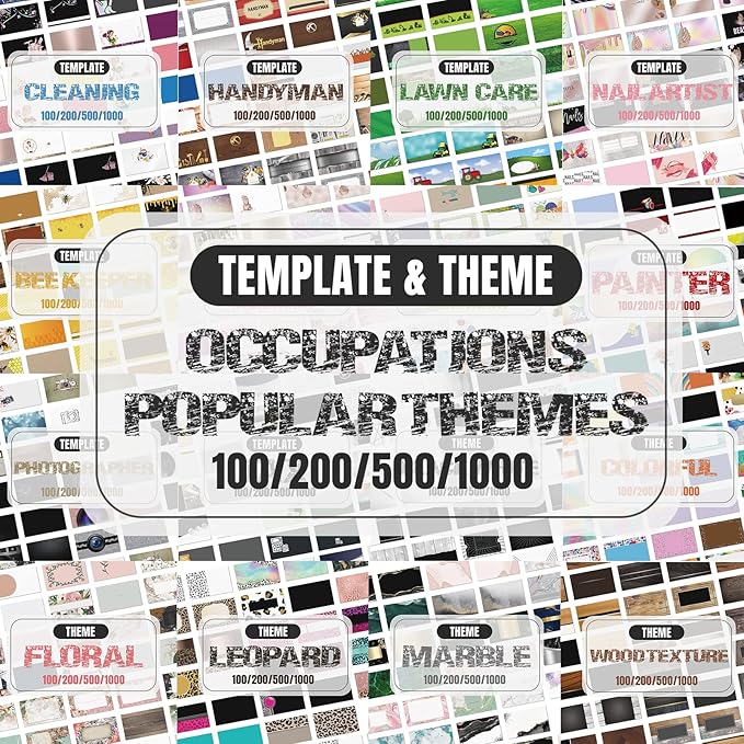 Business Cards Customize with Templates, Custom Business Cards Personalized with Your Logo Text, 3.5"X 2" 300gsm Matte Paper for Small Business - Design Your Own