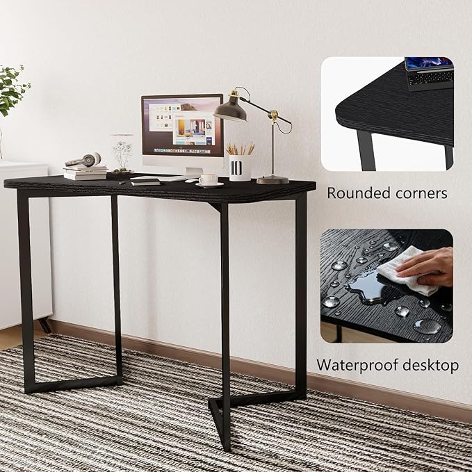 Computer Desk 40 Inch Small Table for Office,Modern Simple Style Writing Study Work Gaming Table for Home Office (Black)