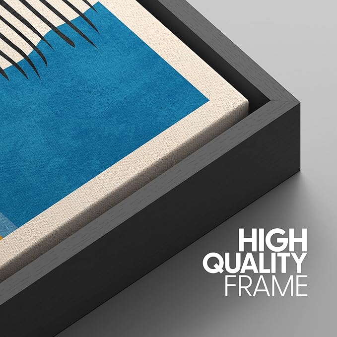 SIGNWIN Framed Canvas Print Wall Art Set Mid-Century Vibrant Color Block Collage Abstract Geometric Illustrations Graffiti & Street Art Modern Art for Living Room, Bedroom, Office - 24"x36"x3 Black