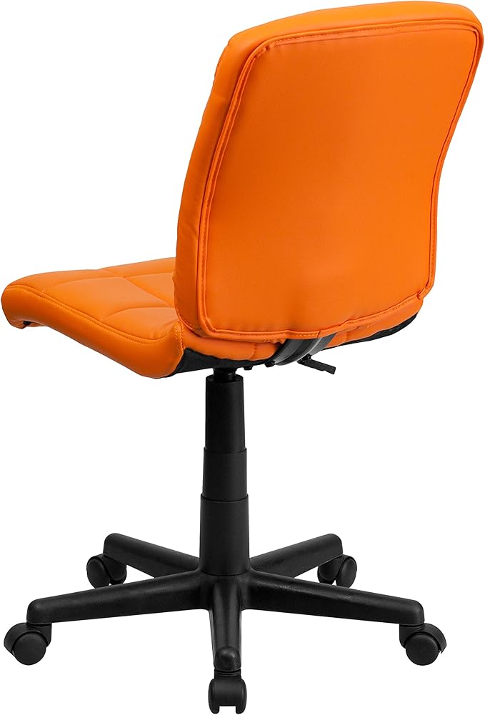 Flash Furniture Clayton Mid-Back Orange Quilted Vinyl Swivel Task Office Chair