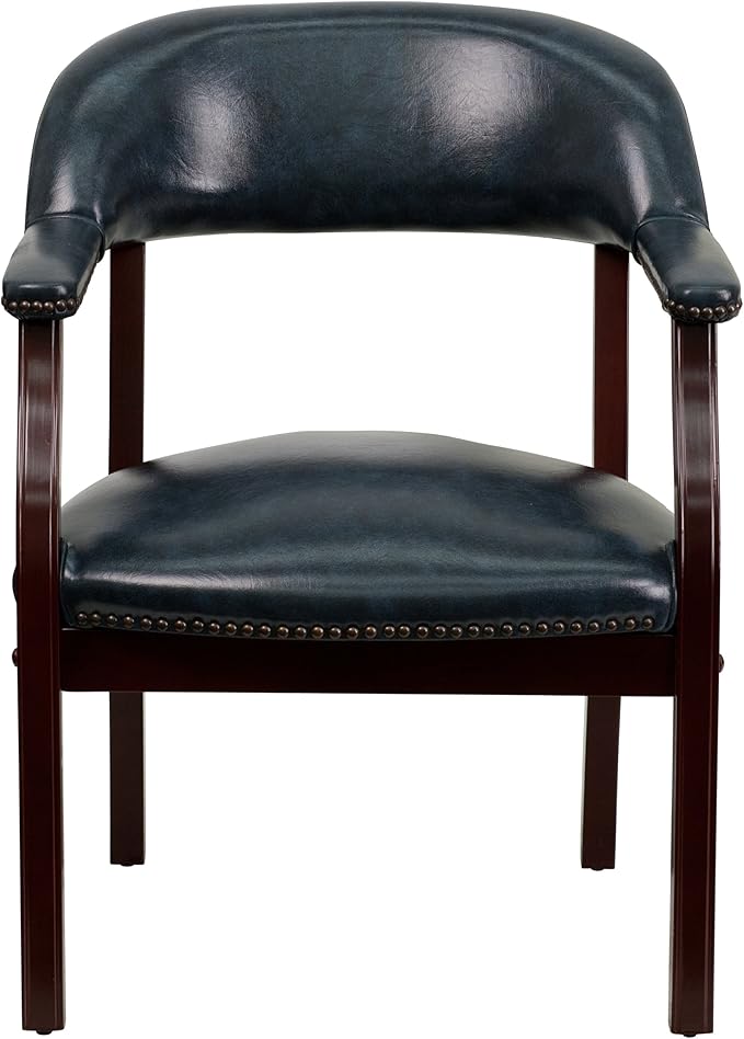 Flash Furniture Diamond Navy Vinyl Luxurious Conference Chair with Accent Nail Trim