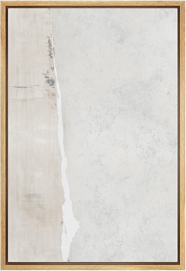 SIGNWIN Framed Canvas Print Wall Art Gray Tan Watercolor Pastel Color Abstract Shapes Illustrations Modern Decorative for Living Room, Bedroom, Office - 16"x24" Natural