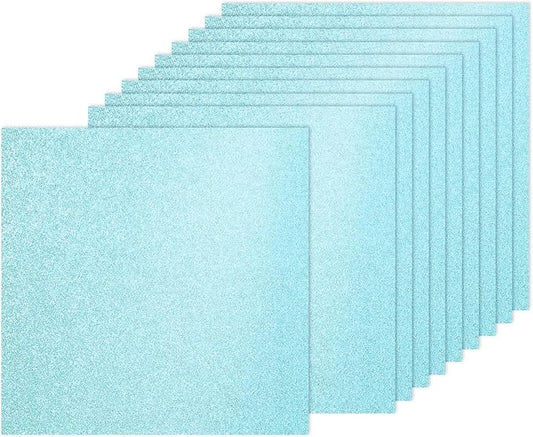 PATIKIL 40Sheets Lake Blue Glitter Cardstock, 12x12In Glitter Paper Card Stock Shiny Scrapbook 250gsm Sparkly Paper Large Shimmer for Crafts Scrapbook DIY Art Wedding Party