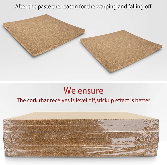 Cork Board Tiles 12”X 12” – 1/2” Thick Cork Board – Bulletin Board – Pin Board Decoration for Pictures,Ultra Strength Adhesive Backing – 6 Pieces Cork Boards for Walls – 1 Box Push Pins