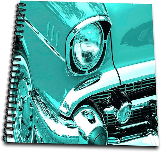 Memory Book 12 x 12 inch - Classic vintage car. Turquoise. Print, image, picture Transportation