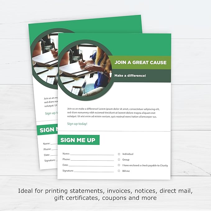 PrintWorks Professional 3 3/4" Horizontal Perforated Paper 8.5” x 11” - Perfect For W-2, 1099, & Statement Use - Made in the USA - 500 Sheets - 24 lb - Printer Compatible - White (04332)