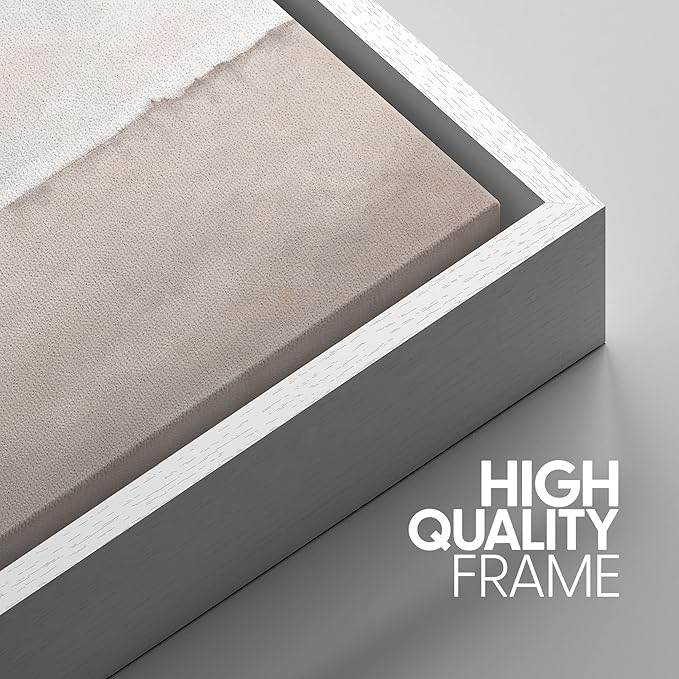 SIGNWIN Framed Canvas Print Wall Art Set Pastel Watercolor Gray Brown Paint Stroke Landscape Abstract Shape Illustrations Decorative Relax/Calm Zen for Living Room, Bedroom, Office - 24"x36"x3 White