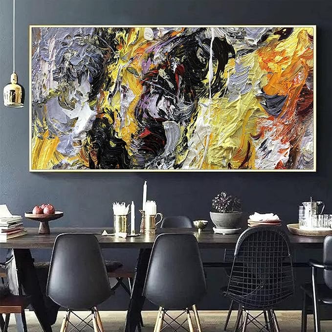 GYJAGHL Textured Painting Artwork Modern Picture For Office Wall Art Large Canvas Wall Art Textured Painting Artwork Modern Picture For Office Large Canvas Art（80X40 inchs）
