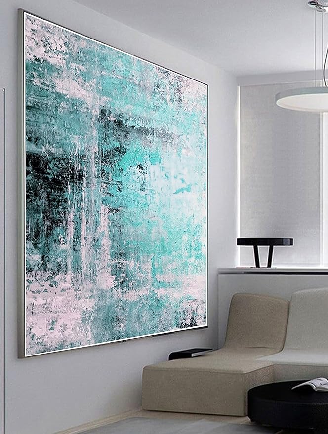 Abstract Large Painting Original Abstract Blue Color Original Canvas Large Wall Art Oil Abstract Painting Acrylic Minimalist Painting 72x72 inch