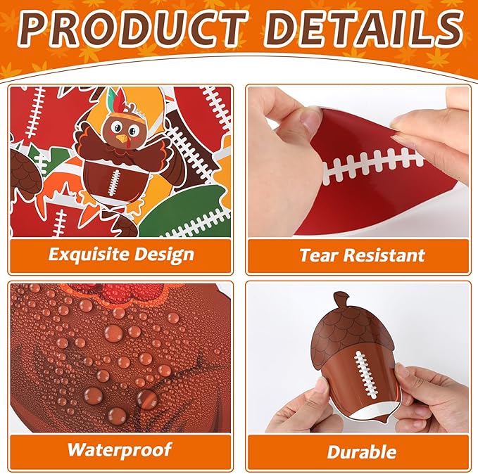 Fall Football Thanksgiving Bulletin Board Decorations Set Kick Off into Fall Classroom Decor Autumn Maple Leaf Paper Cutouts Football Border Sport Party School Classroom Chalkboard Wall Supplies Favor