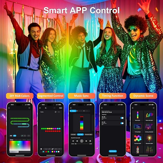 MIHEAL Corner Floor Lamp - Smart RGB LED Corner Lamp with App and Remote Control, 16 Million Colors & 68+ Scene, Music Sync, Timer Setting -for Living Rooms, Bedrooms, and Gaming Rooms