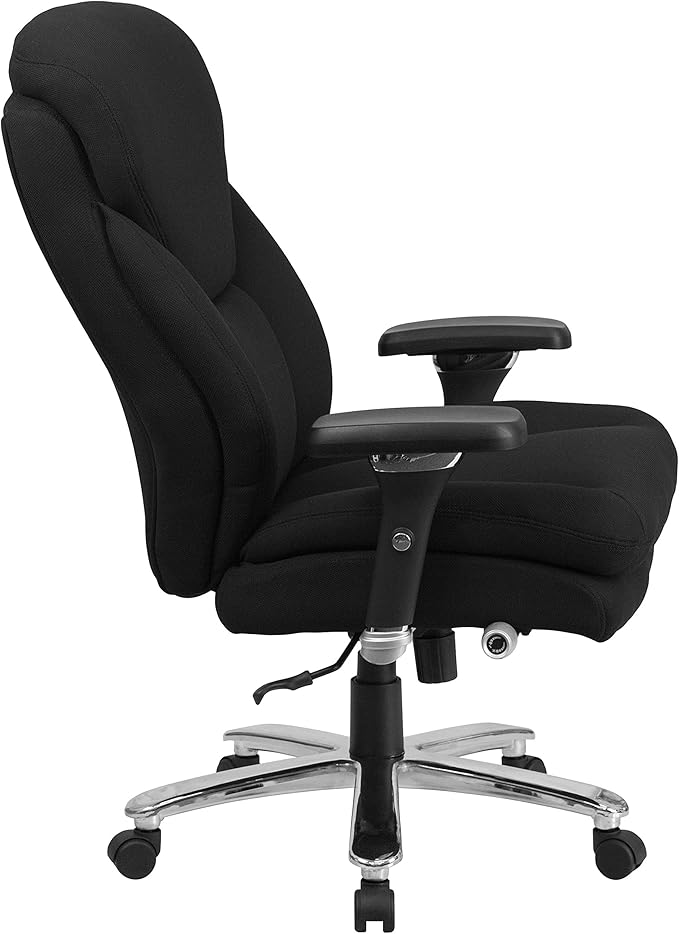 Flash Furniture Hercules Series Swivel Office Chair with Extra Wide Seat, Ergonomic High-Back Executive Chair with Padded Seat and Arms, Black