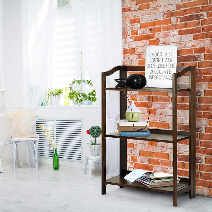 Casual Home Stratford 3-Shelf Folding Bookcase-Warm Brown