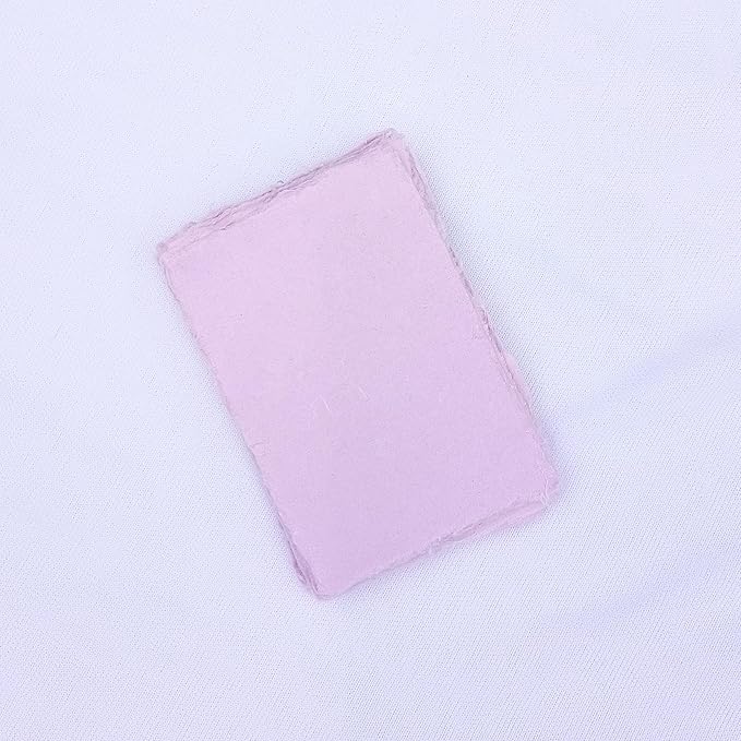 Deckle Papers® Deckled Edge Handmade Paper Place Cards, Escort Cards, Business Cards, Visiting Cards, 150gsm Thick, 2x3 Inches (Pack of-100 Pcs)-Purple
