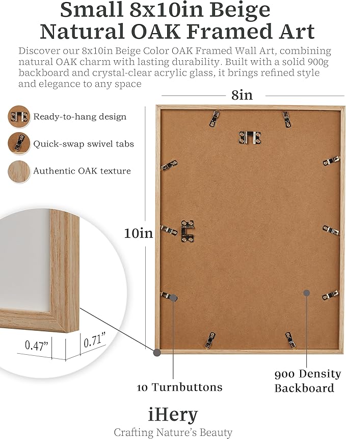 iHery Small Everything You Can Imagine Is Real Framed Trendy NewsPaper Wall Art, Natural OAK Wood 8x10in Canvas Wall Art Decor For Bedroom, Vintage Prints Living Room Home Décor 1Pack