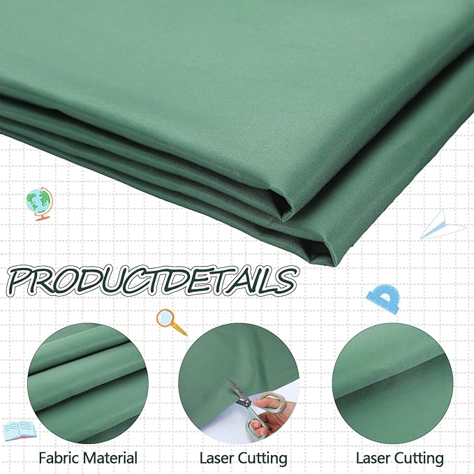 Bulletin Board Fabric 48 '' x 107 '' Class Fabric for Classroom Bulletin Board Background Decor, Pillows, Curtains, Crafts(Eucalyptus Leaf Green)